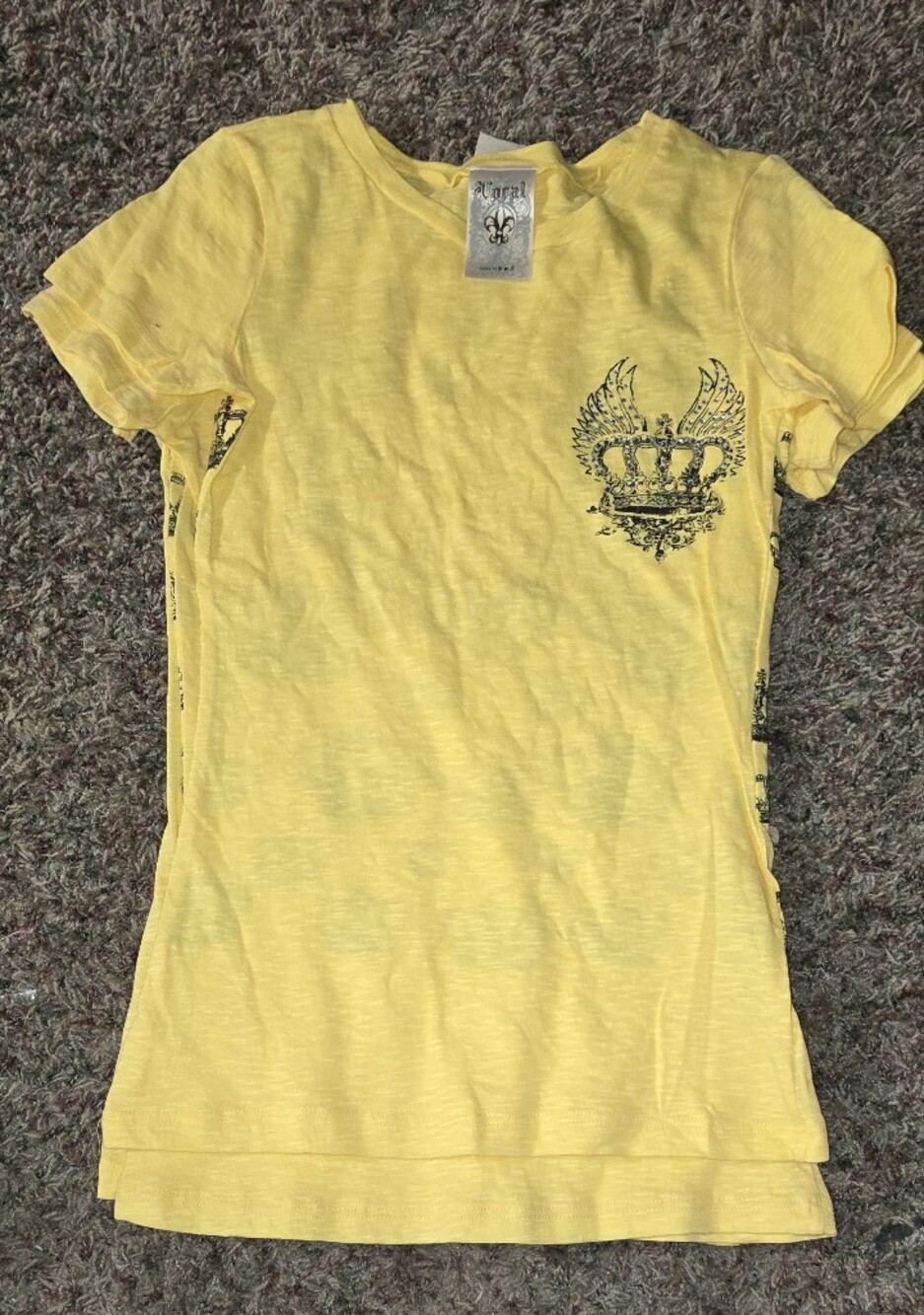 Brand New Vocal Yellow Women's Top with Logo Tag